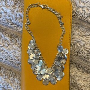 Silver sugar glitter adjustable statement necklace